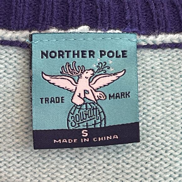 Norther Pole MERLOT HO HO HO Ugly Christmas Sweater Size Small - Picture 4 of 5